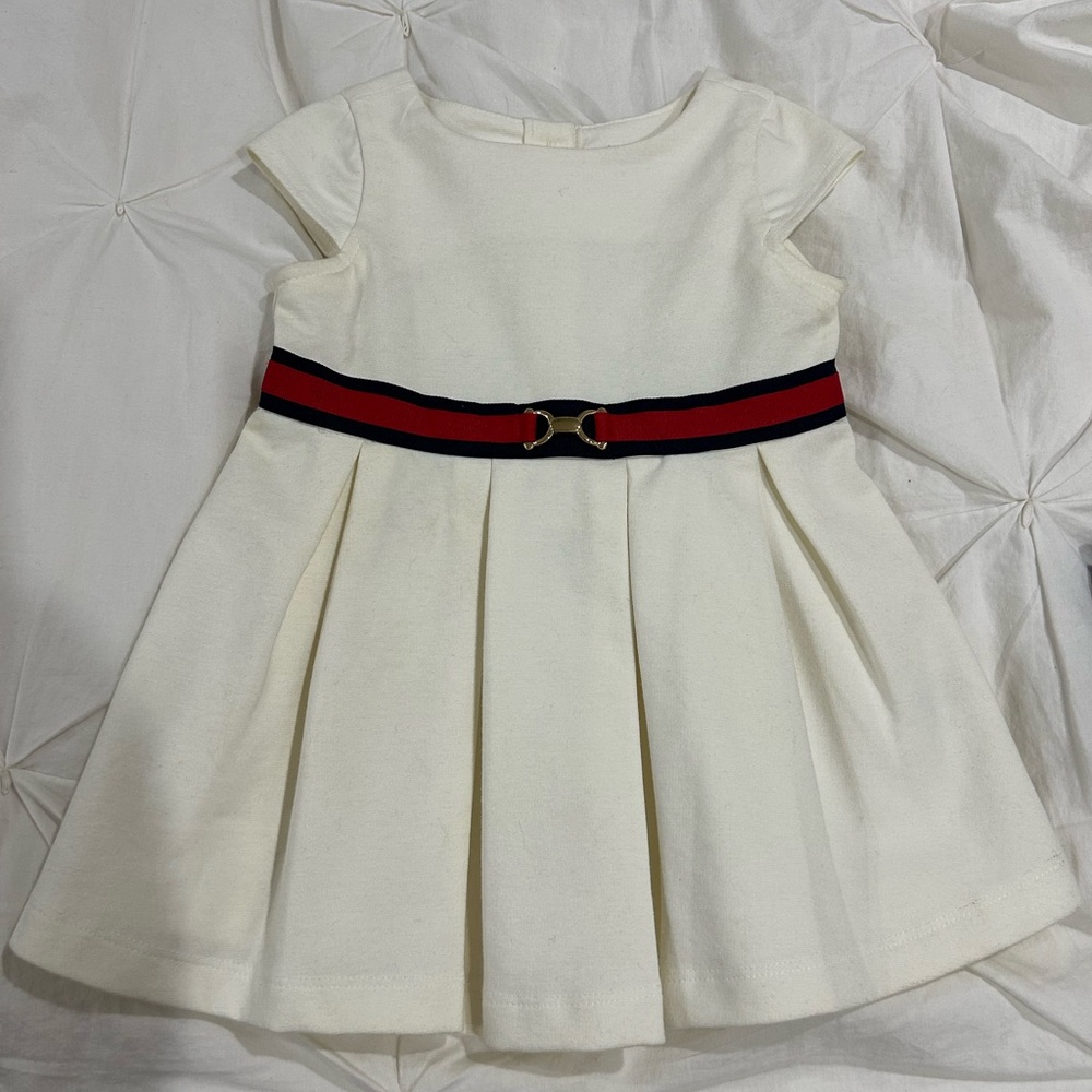 Janie and Jack baby girl dress cream color off-white. Size 6-12 months.